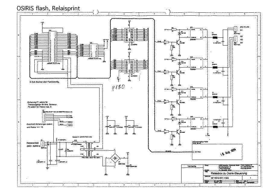 OSIRIS flash, Schaltschema, Relaisprint